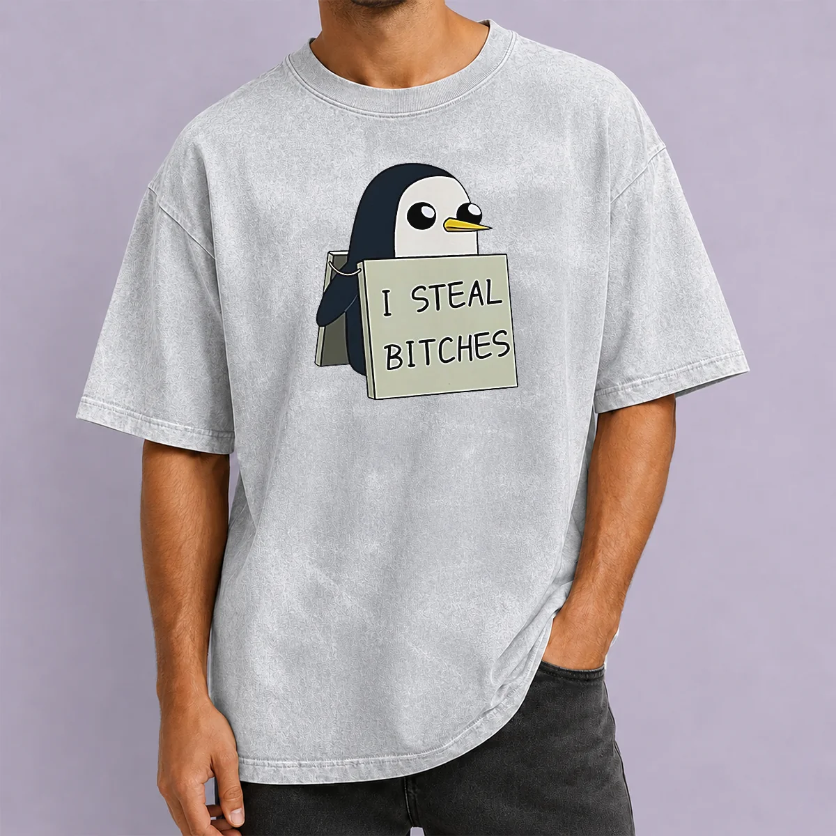 Good Hot Gunter The Penguin I Steal Bitches Adventure Time Washed T-Shirt