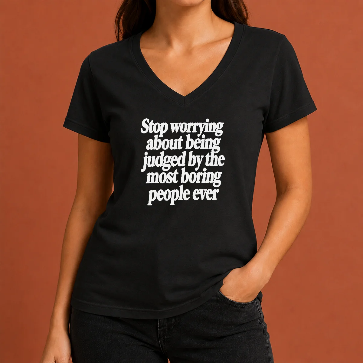Good Hot Stop Worrying About Being V-Neck Shirt Good Hot Stop Worrying About Being V-Neck Shirt