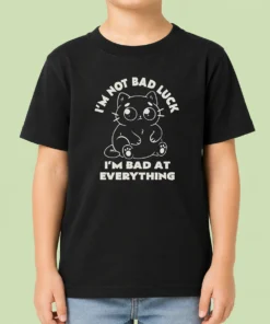 Good I'M Bad At Everything kids t shirt featuring bold text on a comfortable, short-sleeve garment