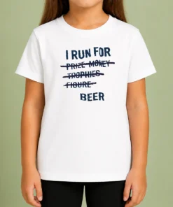 Good Nice I Run For Prize Monkey Trophies Figure Beer Kids T-Shirt