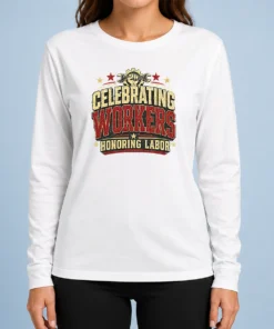 Good Nice Labour Day Pride Celebrating Workers Retro Distresse Long Sleeve Shirt