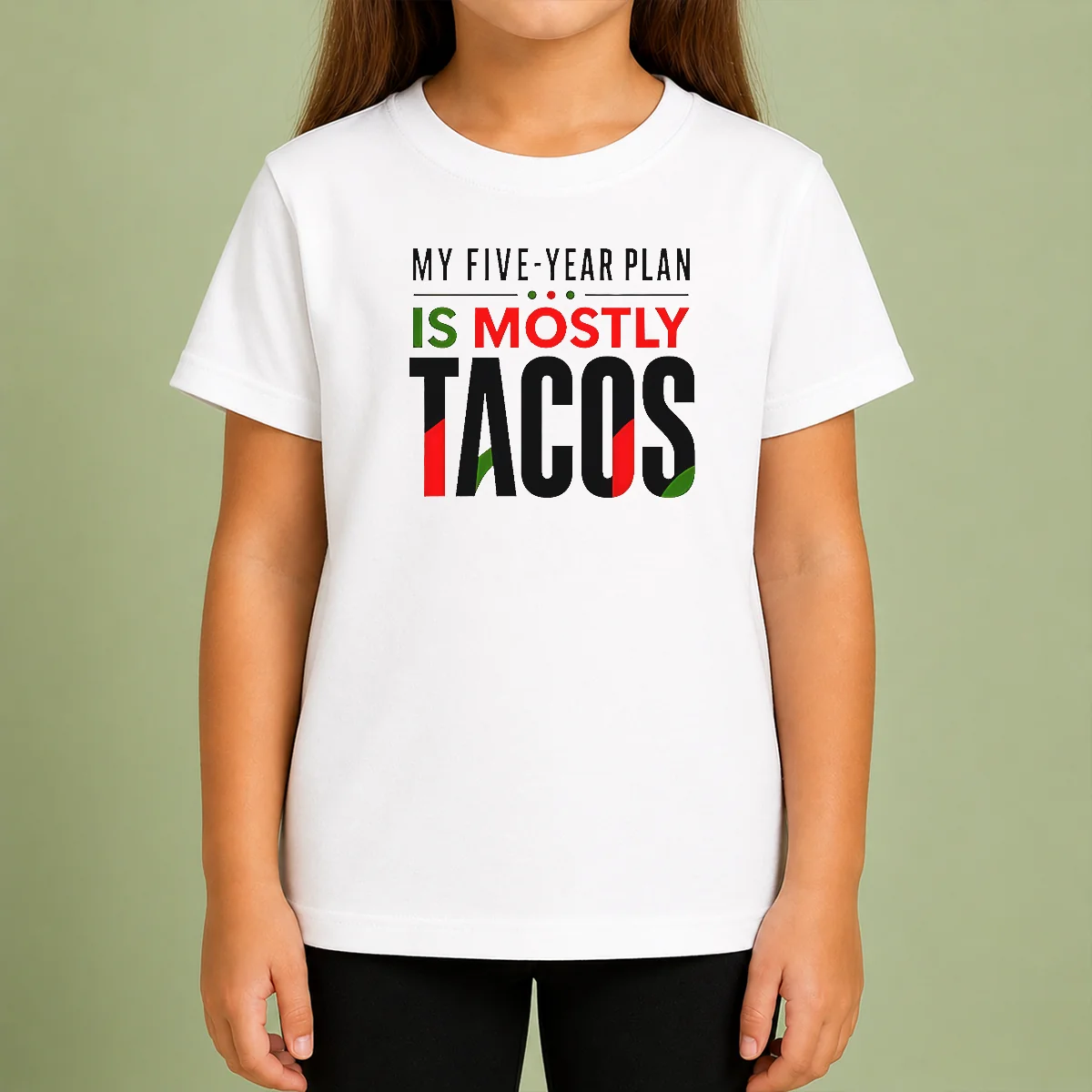 Good Nice My Five Year Plan Is Mostly Tacos Kids T-Shirt