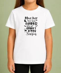 Good Original Move Over Hot Girl Summer It'S Spooky Bitch Season Halloween Kids T-Shirt