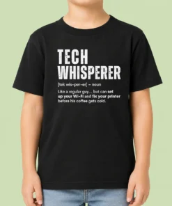 Good Tech Whisperer Definition Funny IT Support Quote Kids T-Shirt