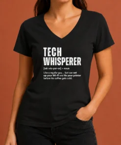 Good Tech Whisperer Definition Funny IT Support Quote V-Neck Shirt