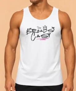 Good The Broadcast Crown Tank Top in white, sleeveless casual wear with printed design