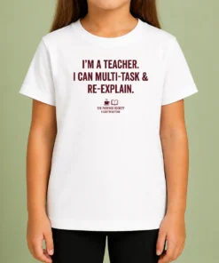 Happy Pretty I'M A Teacher I Can Multi Task And Re Explain The Patience Society Fluent In Caffeine Kids T-Shirt