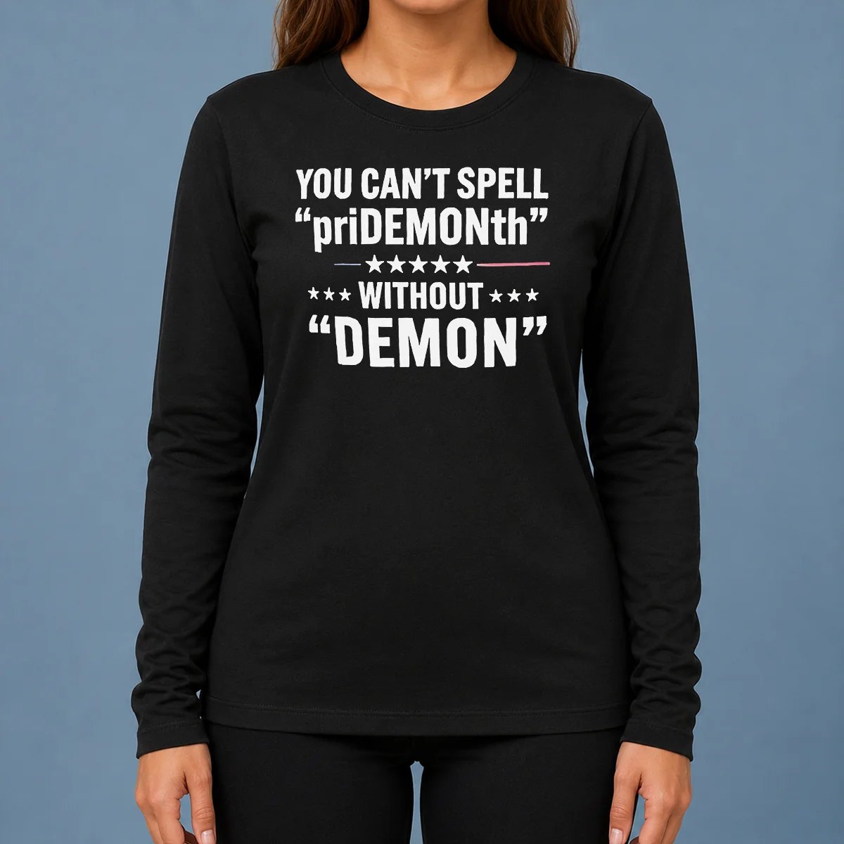 Happy Pretty You Can'T Spell Pridemonth Without Demon Long Sleeve Shirt