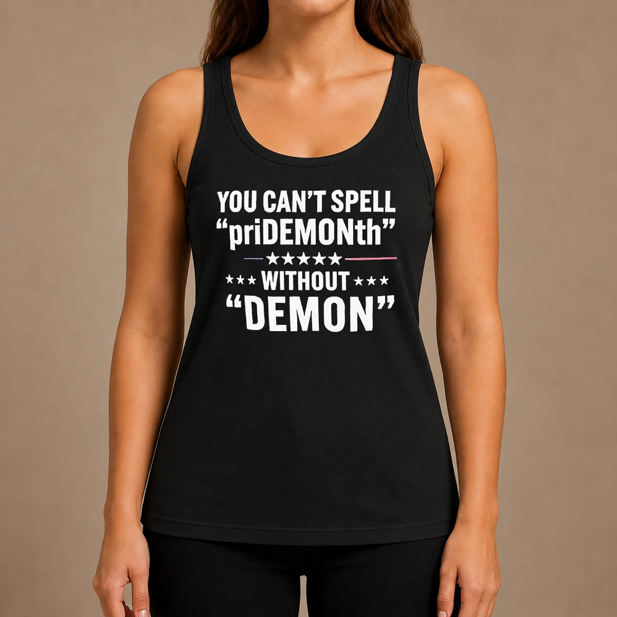 Happy Pretty You Can'T Spell Pridemonth Without Demon Tank Top