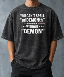Happy Pretty You Can'T Spell Pridemonth Without Demon Washed T-Shirt