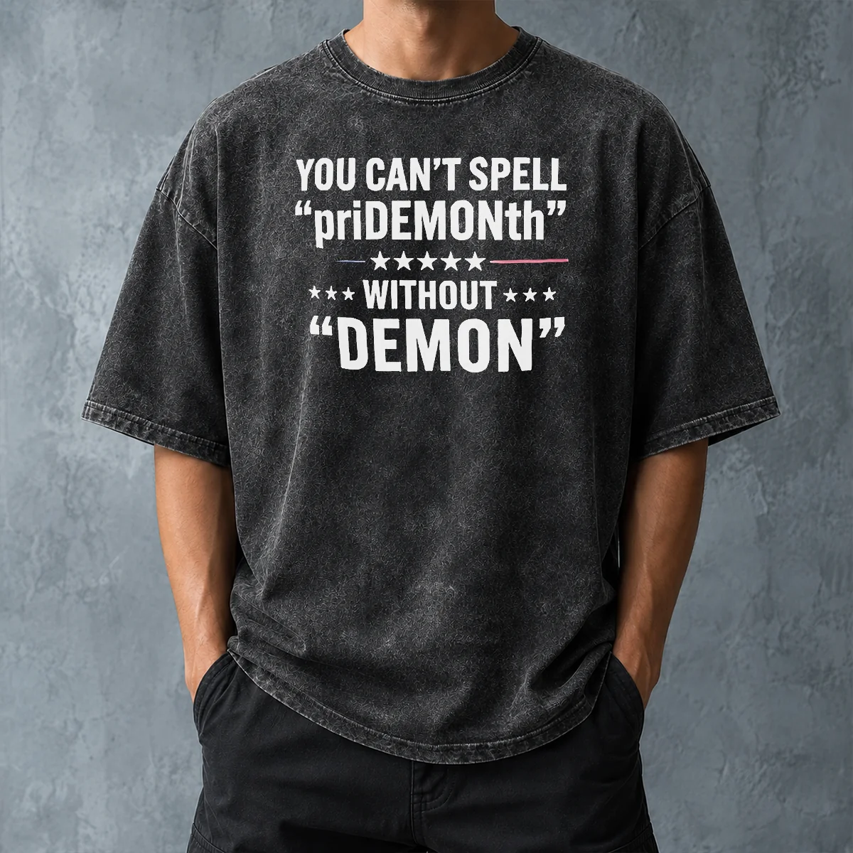 Happy Pretty You Can'T Spell Pridemonth Without Demon Washed T-Shirt