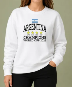 Hot Argentina Champions FIFA World Cup 2026 sweater featuring bold championship graphics and comfortable fit