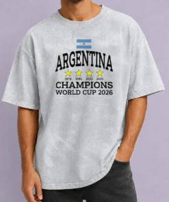Hot Argentina Champions FIFA World Cup 2026 Washed T-Shirt