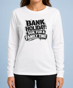 Hot Awesome Summer Bank Holiday Family Time Stencil Long Sleeve Shirt