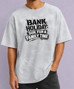 Hot Awesome Summer Bank Holiday Family Time Stencil Washed T-Shirt