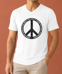Hot Awesome When The Power Love Beats The Love Of Power V Neck Shirt in black with bold white text