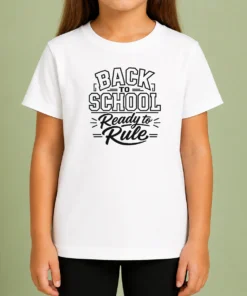 Hot Back To School Ready To Rule Line Art Students Kids T-Shirt