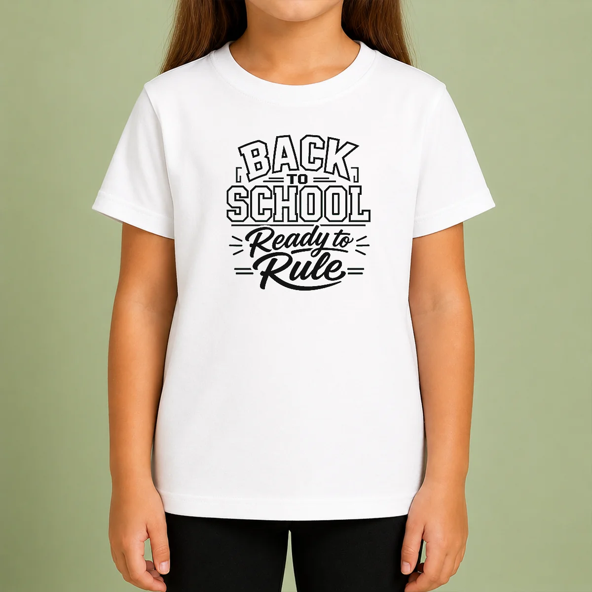 Hot Back To School Ready To Rule Line Art Students Kids T-Shirt