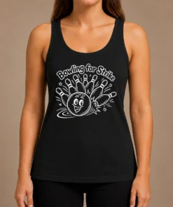 Hot Bowling For Strike Line Art Tank Top