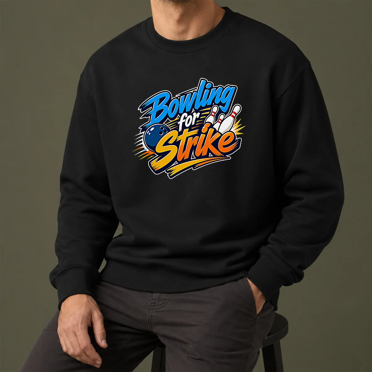 Hot Bowling For Strike Typography Sweater