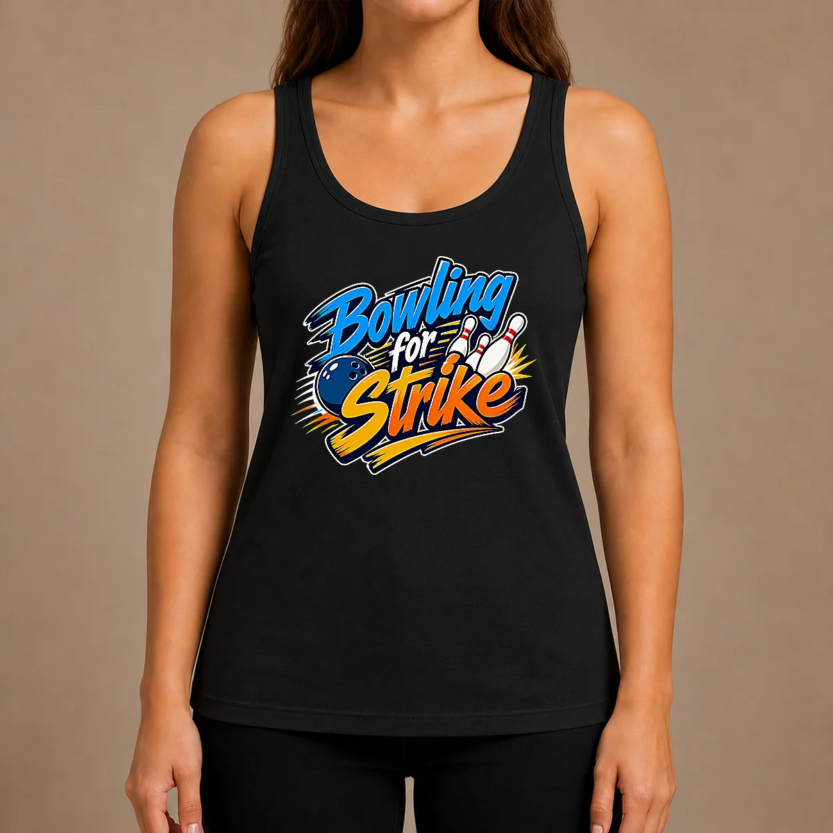 Hot Bowling For Strike Typography Tank Top