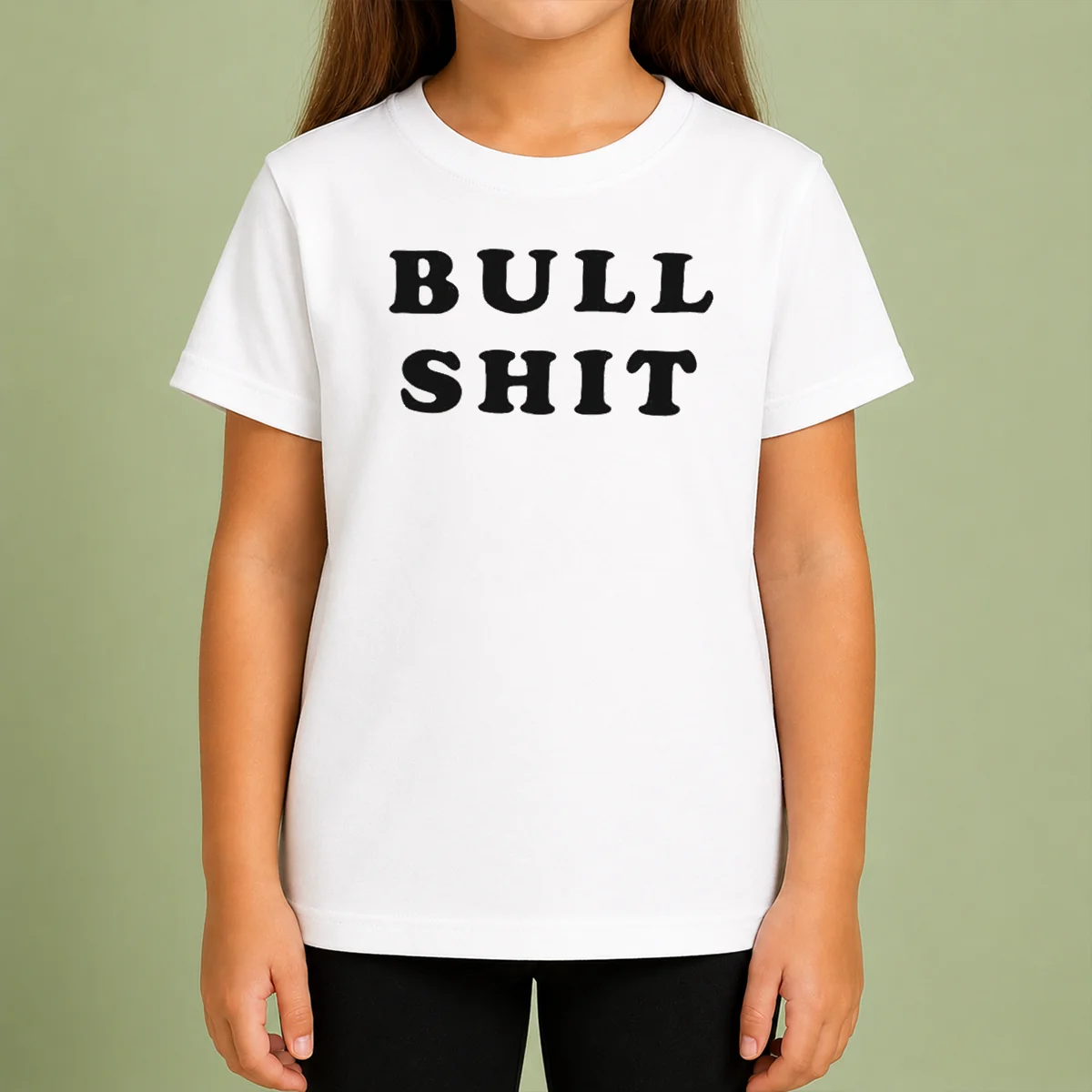Hot Bull Shit Text Slogan Phrase Expression Bold Letter Typography Kids T-Shirt