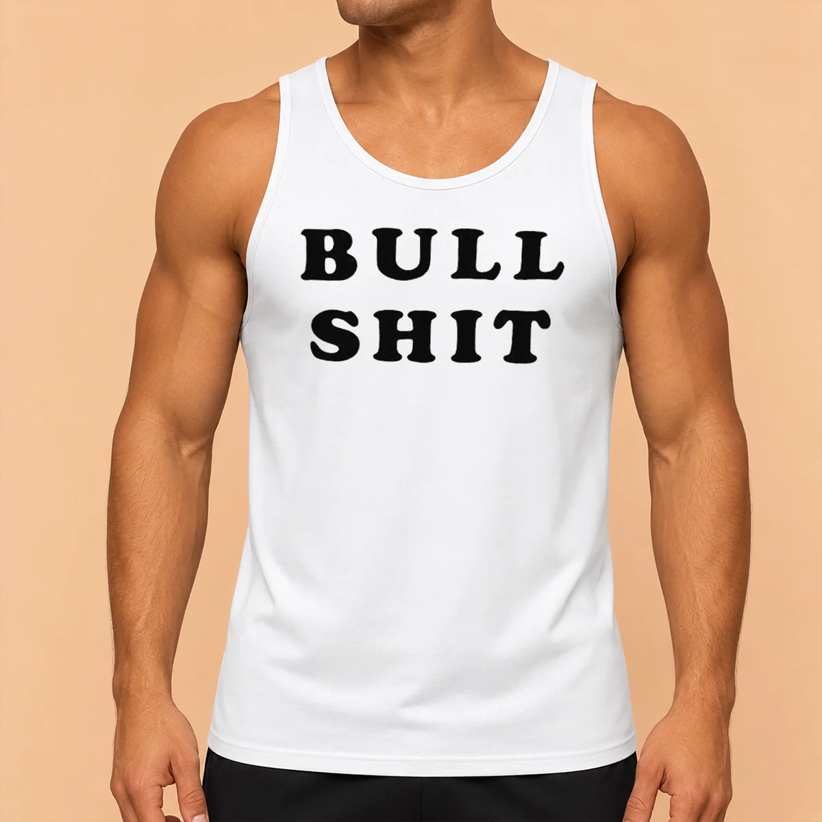 Hot Bull Shit Text Slogan Phrase Expression Bold Letter Typography Tank Top
