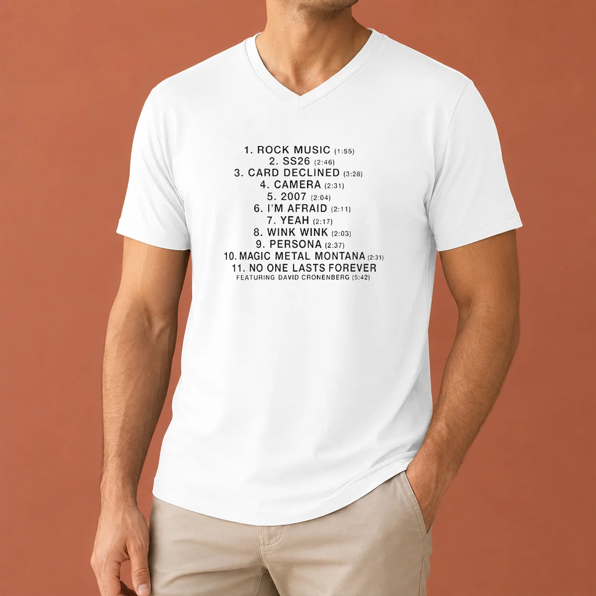 Hot Charli Rock Music SS26 Tracklist V-Neck Shirt Hot Charli Rock Music SS26 Tracklist V-Neck Shirt