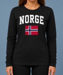 Hot Funny Norge Flag Norway Norwegian Souvenir Long Sleeve Shirt