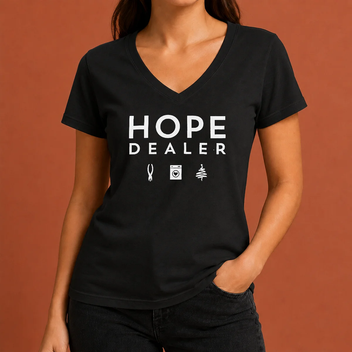Hot Hope Dealer With Pliers Laundry V-Neck Shirt Hot Hope Dealer With Pliers Laundry V-Neck Shirt