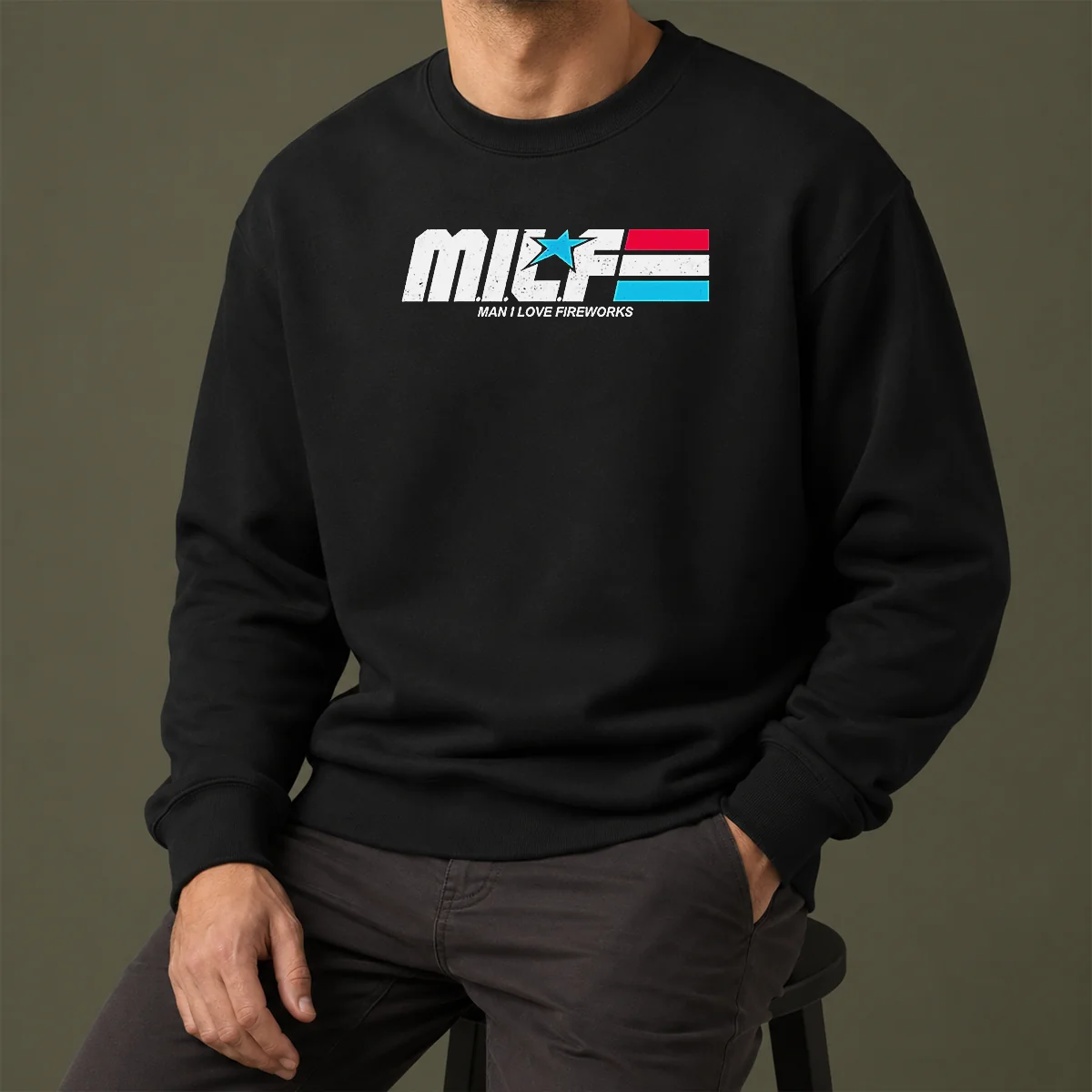 Hot M.I.L.F. Man I Love Fireworks Patriotic Holiday Sweater