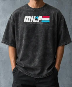 Hot M.I.L.F. Man I Love Fireworks Patriotic Holiday Washed T-Shirt
