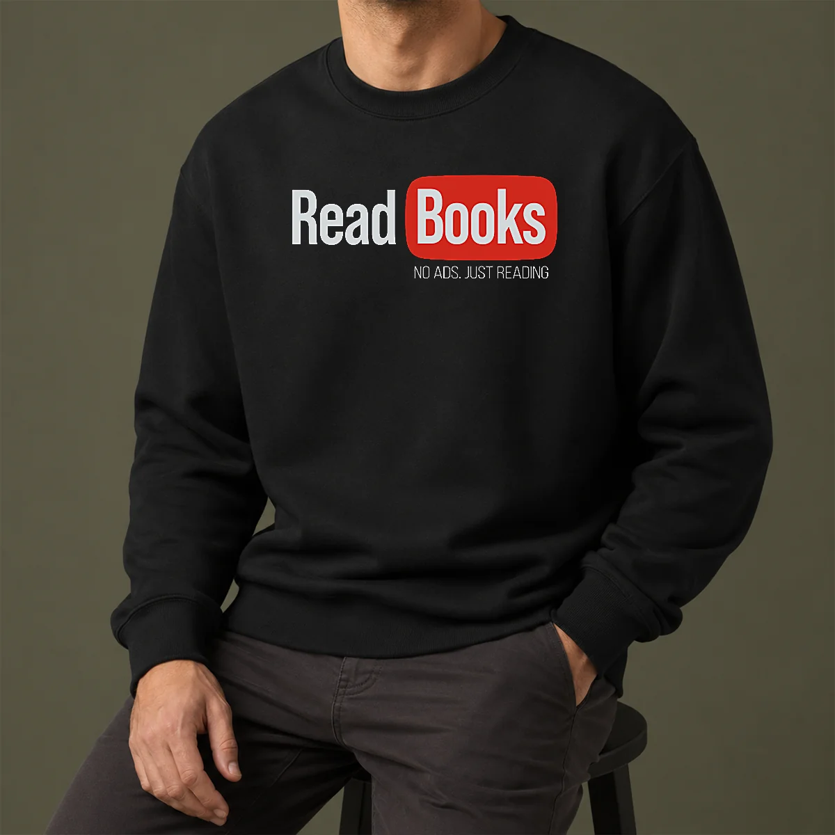 Hot No Ads Just Reading Sweater