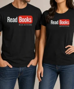 Hot No Ads Just Reading t shirt in classic fit with bold text design on front