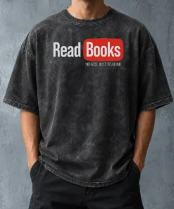 Hot No Ads Just Reading Washed T-Shirt