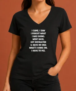 Hot Official I Came I Saw I Forgot What I Was Doing Funny Quote V-Neck Shirt