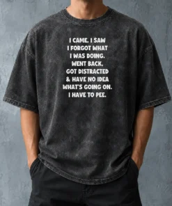 Hot Official I Came I Saw I Forgot What I Was Doing Funny Quote Washed T-Shirt