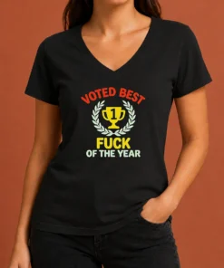 Hot Official Voted Best Fuck Of The Year Trophy Award V-Neck Shirt