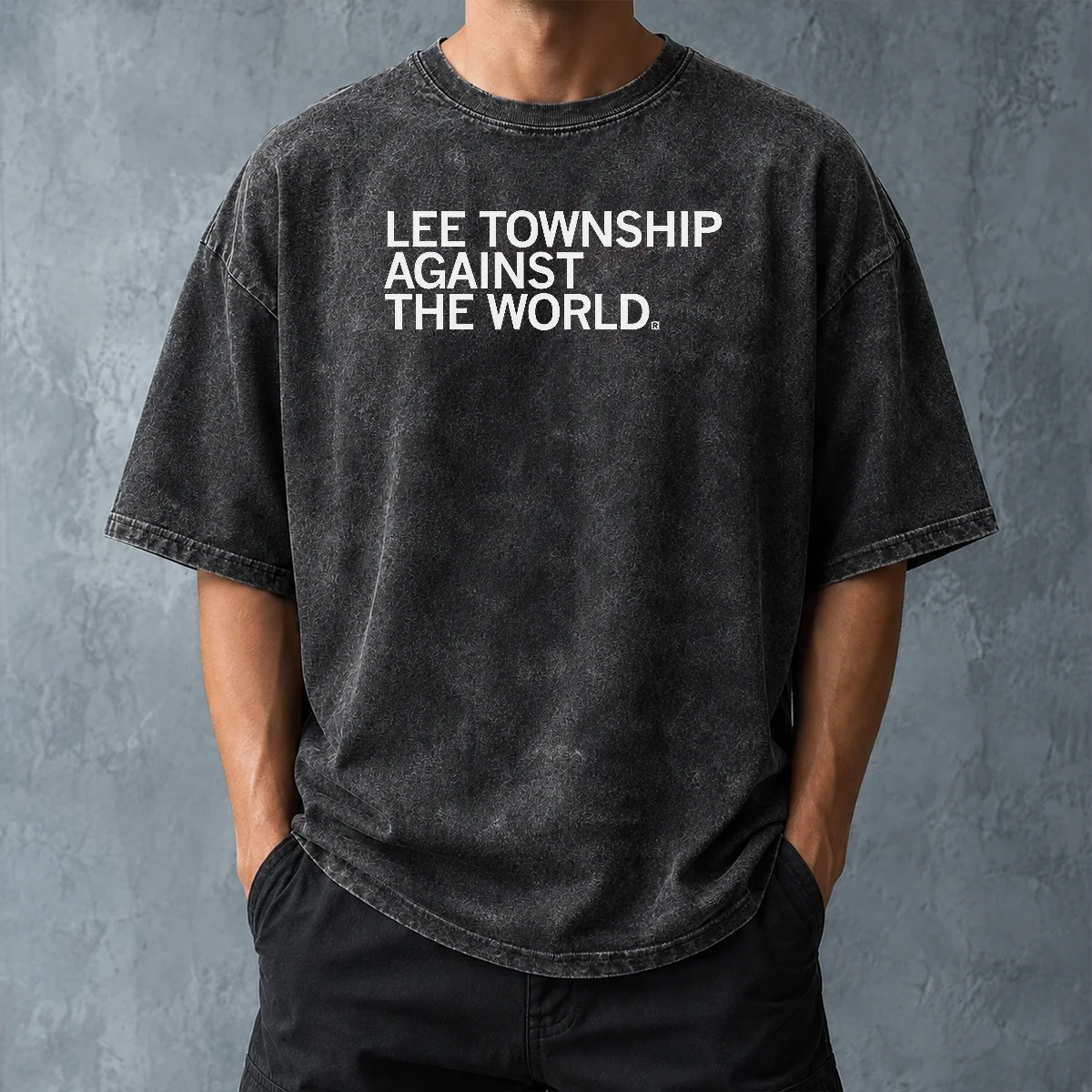 Hot Premium Lee Township Against The World Washed T-Shirt