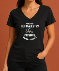 Hot Premium Property Of Her Majestys Prisons Nassau Bahamas V-Neck Shirt