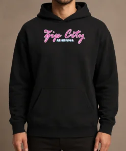 Hot Premium Zip City Alabama Southern Town Hoodie in dark color with front zipper and hood