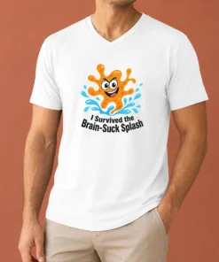 Hot Pretty Cheeky Brain Suck Amoeba Minimalist V-Neck Shirt