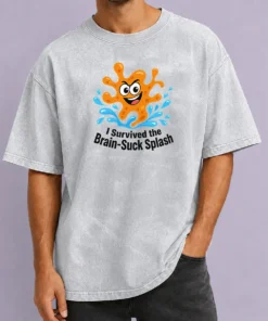 Hot Pretty Cheeky Brain Suck Amoeba Minimalist Washed T-Shirt