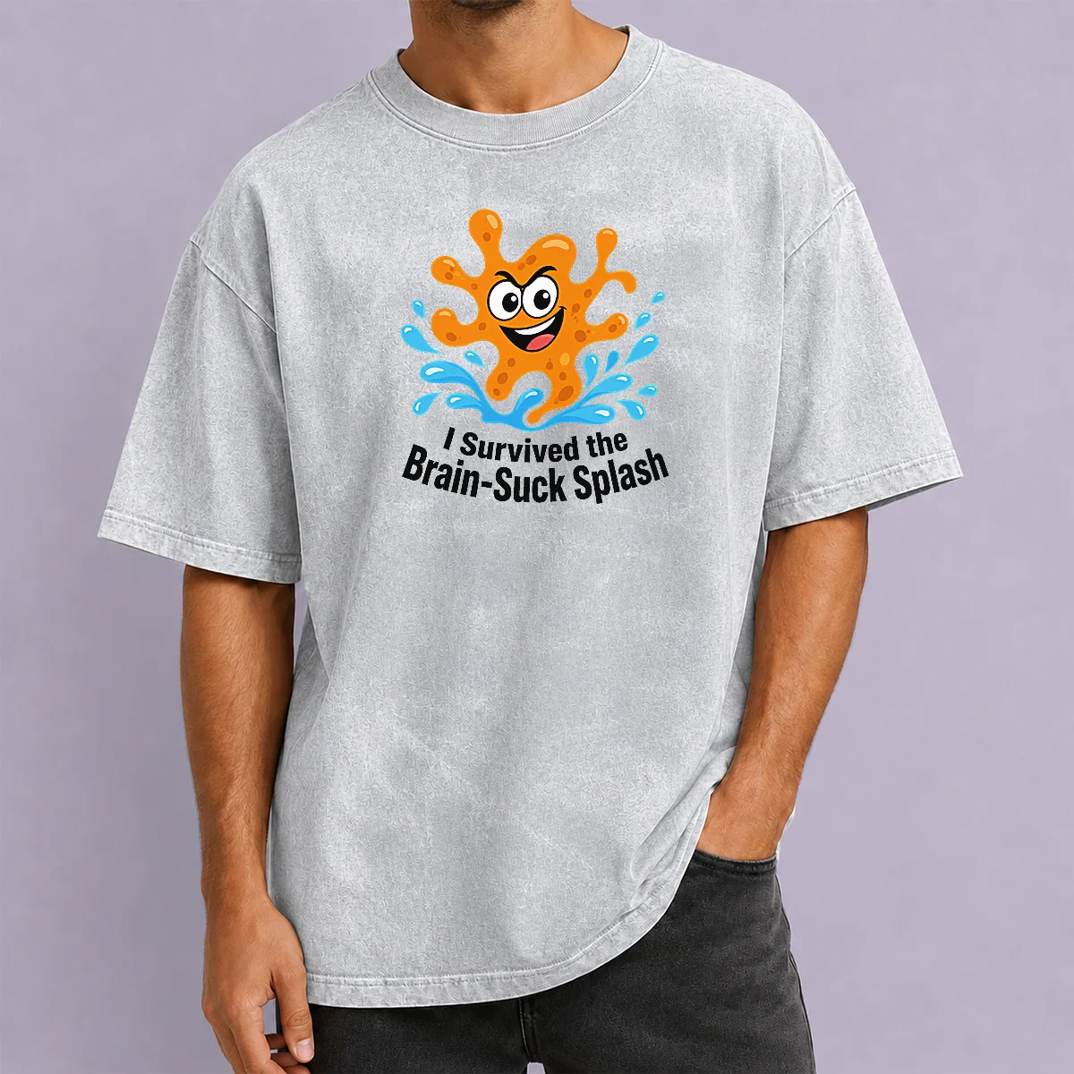 Hot Pretty Cheeky Brain Suck Amoeba Minimalist Washed T-Shirt