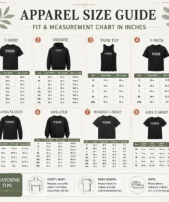 Size chart for Hot Pretty God Shed His Grace On Thee with measurements in inches and cm