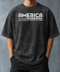 Hot Pretty God Shed His Grace On Thee Washed T-Shirt