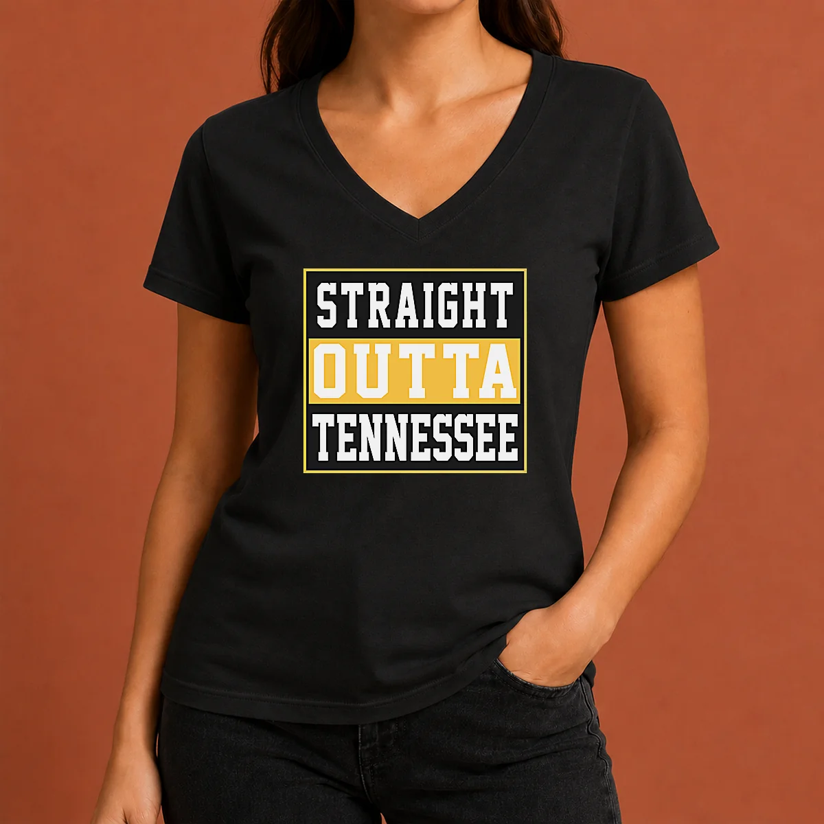 Hot Pretty Straight Outta Tennessee V-Neck Shirt Hot Pretty Straight Outta Tennessee V-Neck Shirt