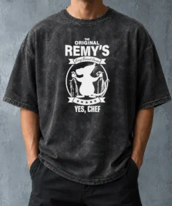 Hot Remy Ratatouille The Original Remy S Every Second Counts Yes Chef Disney Cartoon Washed T Shirt featuring a soft, vintage washed fabric