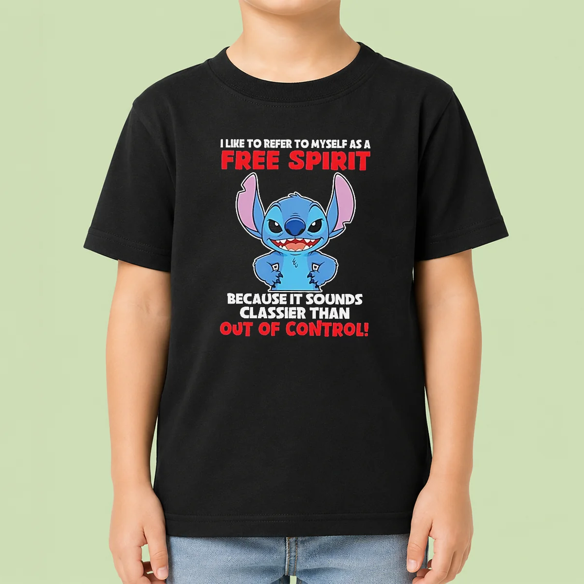 Hot Stitch I Like To Refer To Myself As A Free Spirit Because It Sounds Classier Than Out Of C Kids T-Shirt
