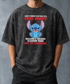 Hot Stitch I Like To Refer To Myself As A Free Spirit Because It Sounds Classier Than Out Of C printed on a soft washed t shirt